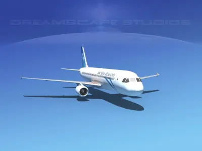 Airbus A320 LP Air New Zealand Low-poly 3D model