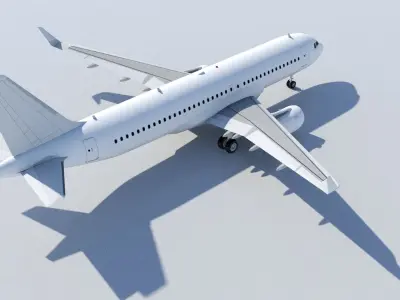 Airbus A320 ceo CFM Winglets  Low Poly Static Blank Low-poly 3D model