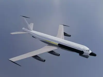 RC-135B Electronic Tanker Style Jet - Custom 1950s Aircraft Low-poly 3D model