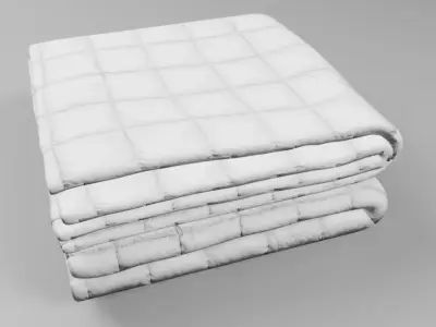 White blanket folded Free 3D model
