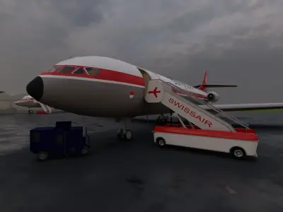 SWISSAIR CARAVELLE 1A CORONADO CV 990 DC-8 62 DC-8 53 3D model
