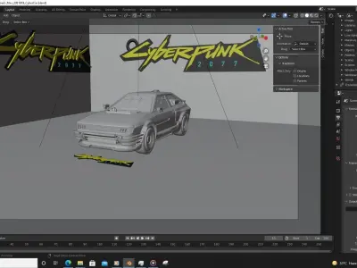 Cyber car Free 3D model