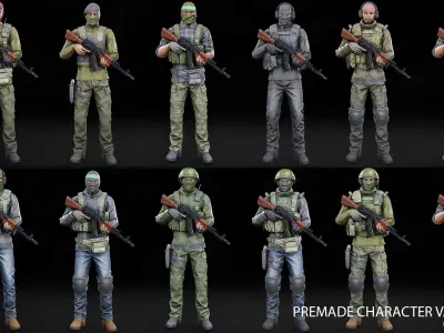 Modular Insurgents Pack V2 Low-poly 3D model