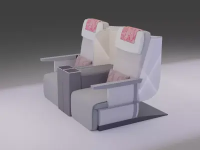 Business Class Airplane Seats - Air Astana  3D model