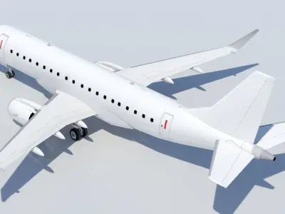 Embraer ERJ175 Long Range Low Poly Static Aircraft  Low-poly 3D model