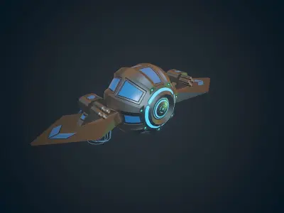 Sci-fi Military drone - 02 Low-poly 3D model