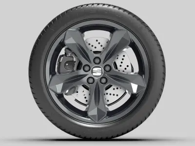 3D Seat VW rim wheel 7x17 BBS design 4815 with tyre brakes 3D model