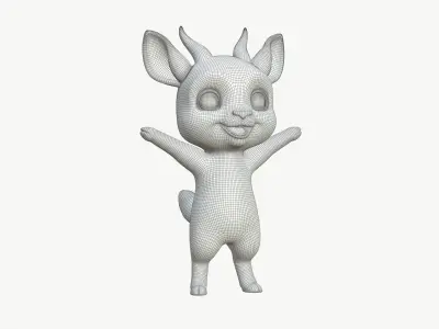 High-Quality Stylized Character Cartoon Gazelle 3D model