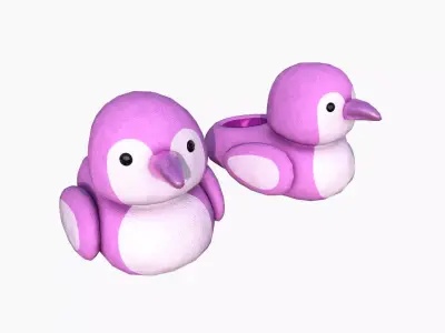 Slippers J03 Pink Bird - Costume Character Design Low-poly 3D model