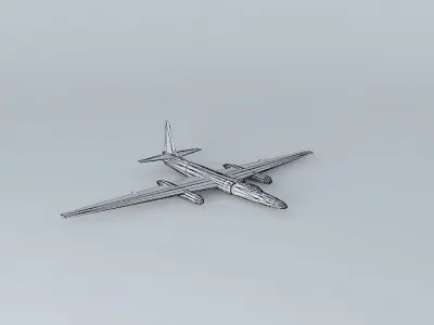 U2 airplane flying in sky 3D model