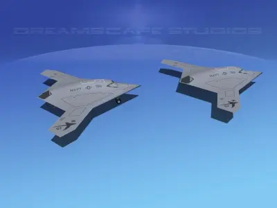 X-47B UCAS 2 Low-poly 3D model