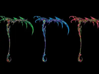 Shaman Scythe Low-poly 3D model