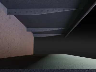 Store Shelf Low-poly 3D model