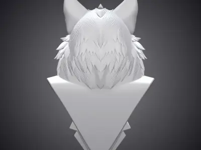 Cyber Wolf Bust - Sci-Fi Animal Sculpture PM-349 3D print model
