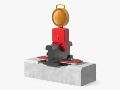 Warning Beacon Lamp Rail Mounted 3D model