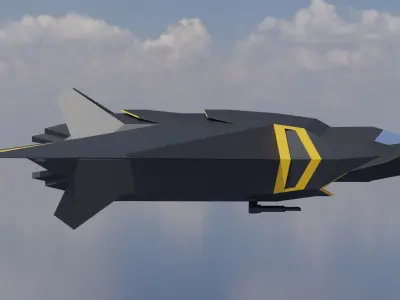 Low poly space fighter Low-poly 3D model 3D model