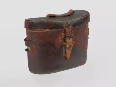 Binocular Case WW1 photogrammetry scan PBR 4K textures Low-poly 3D model
