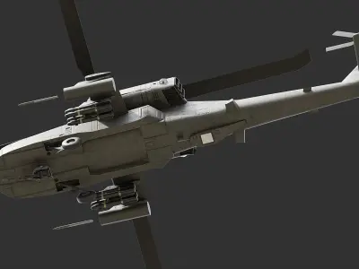 Apache AH64D LOW Low-poly 3D model