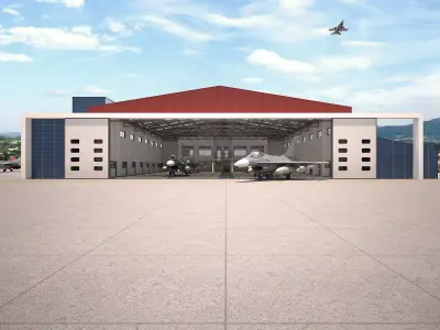 Warehouse interior and exterior 3D model 3D model