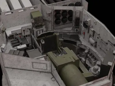 Tank Leopard 2a6 With Interior 3D model 3D model