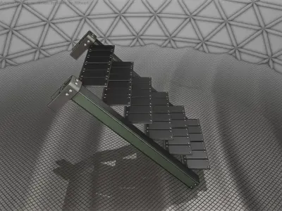 Sci-Fi Stairs - 14 - Green Version Low-poly 3D model