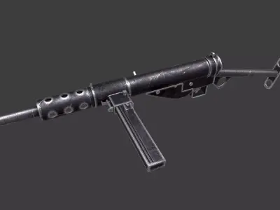 Sten MK 2 Submachine Gun Free low-poly 3D model