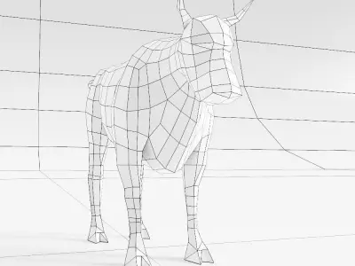 Cow 3d model polygonal bull Low-poly 3D model