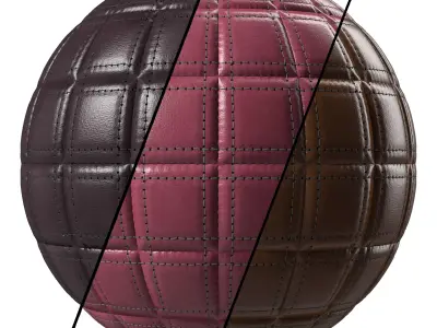 Leather Materials 2- Stitched leather Pbr 4k Seamless Low-poly 3D model