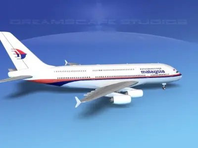 Airbus A380-800 Malaysia Airlines 3D model