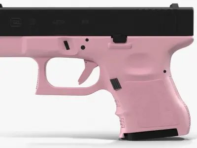 Glock 26 Pink Low-poly 3D model