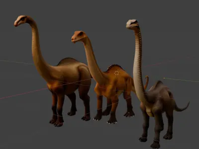 Brachiosaurus 3D Model Pack  Realistic Sauropod Dinosaurs  3D model