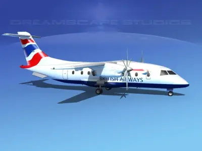 Dornier 328-130 British Airways 3D model