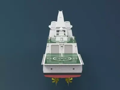 Type 055 destroyers ship 3D model