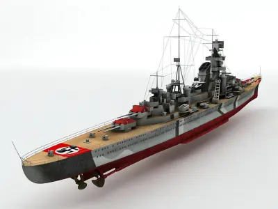  Prinz Eugen Heavy Cruiser Military Ship 3D model