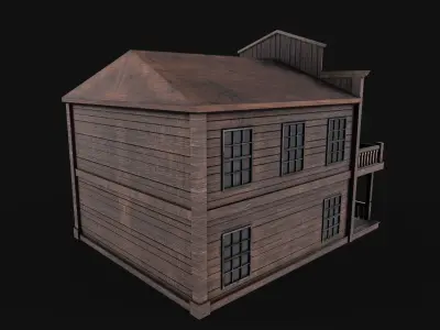 Western Saloon Low-poly 3D model