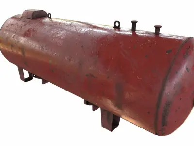 oil tank  with  LGP  tank Low-poly 3D model