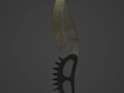 Knife Low-poly 3D model with spikes Free low-poly 3D model