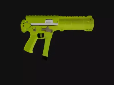 3D Gun Low-poly 3D model