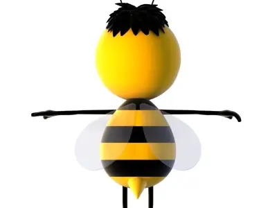 Cartoon Bee Character model Low-poly 3D model