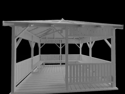 Public Furniture Low-poly 3D model