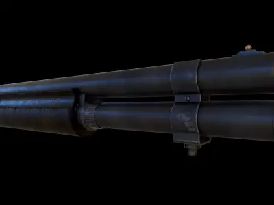 Remington 870 Low-poly 3D model