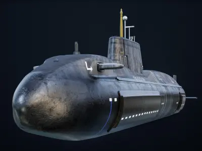 Astute Class Submarine PBR Low-poly 3D model
