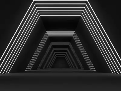 Low Poly Sci Fi Tunnel 3D model