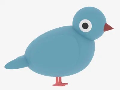 Cartoon Cute Bird 3D model