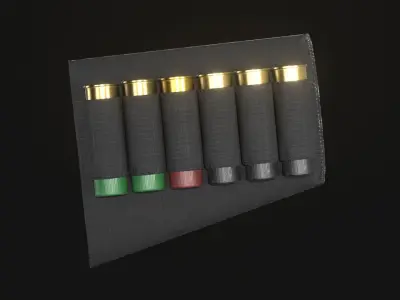 Shell Holder for Shotgun Stock Attachment - Game Asset Low-poly 3D model