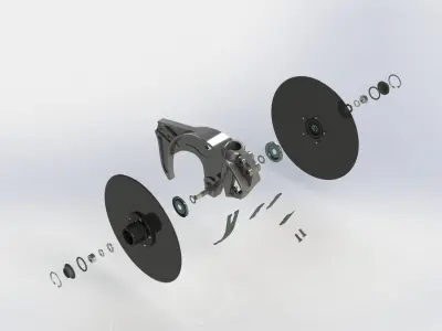 Coulter unit with linkage Low-poly 3D model