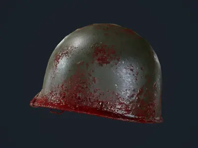 WW2 American Soldier Military Helmet Game Ready Low-poly 3D model
