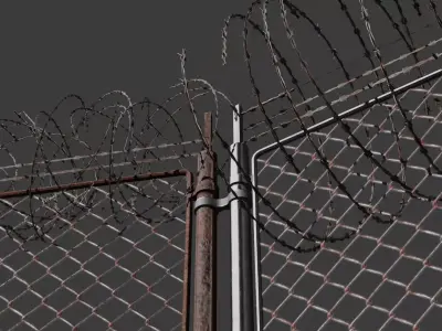 fence pack 001 Free low-poly 3D model