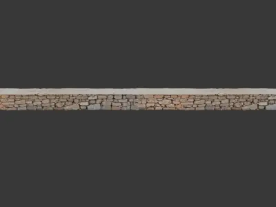 Old Stone Wall Scan Low-poly 3D model