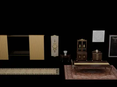 FREE baroque-inspired furniture asset pack Free 3D model